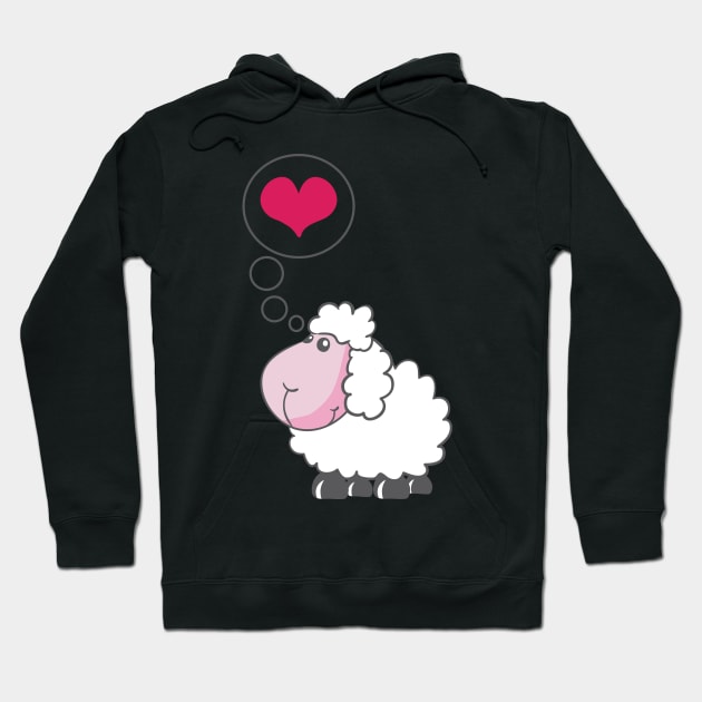 Valentine's Day - Sheep in love Hoodie by GNDesign